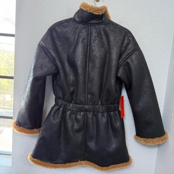 Simon Miller Yara Faux Shearling Jacket Black Size Small NWT - Picture 4 of 6